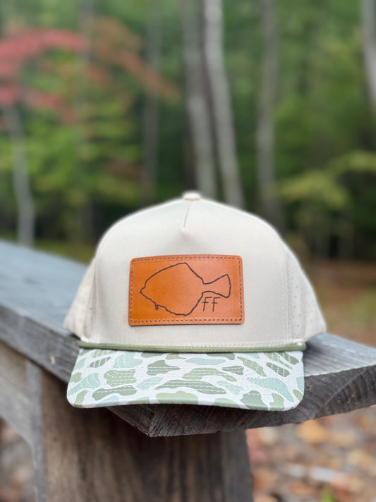 Tan Camo Flounder Patch Hat
